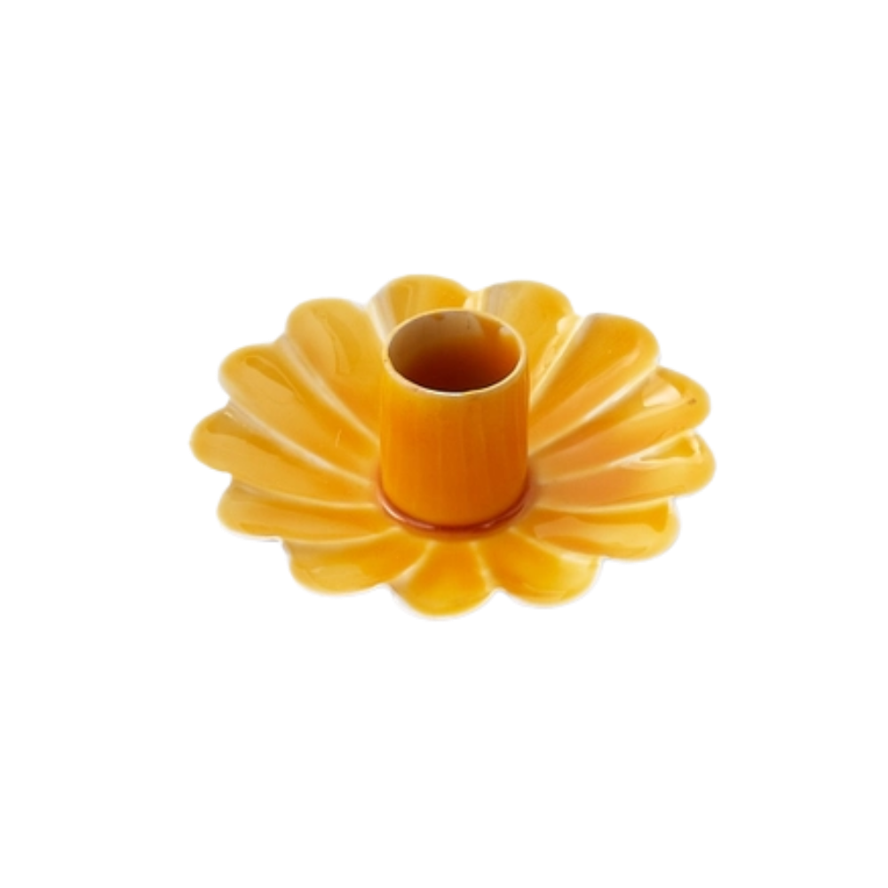 Scalloped Metal Taper Candle Holder