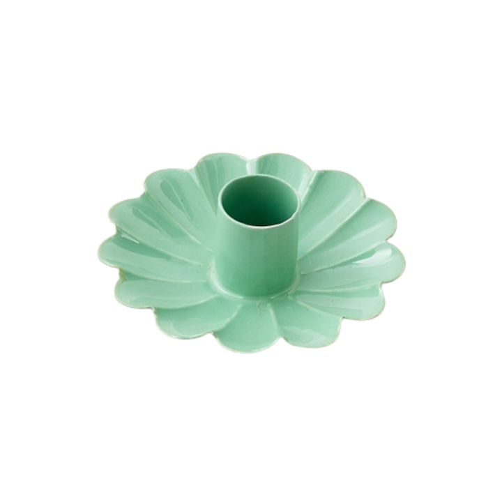 Scalloped Metal Taper Candle Holder