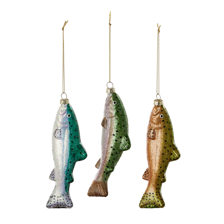 Trout Glass Christmas Ornament