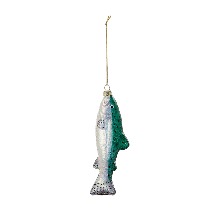 Trout Glass Christmas Ornament
