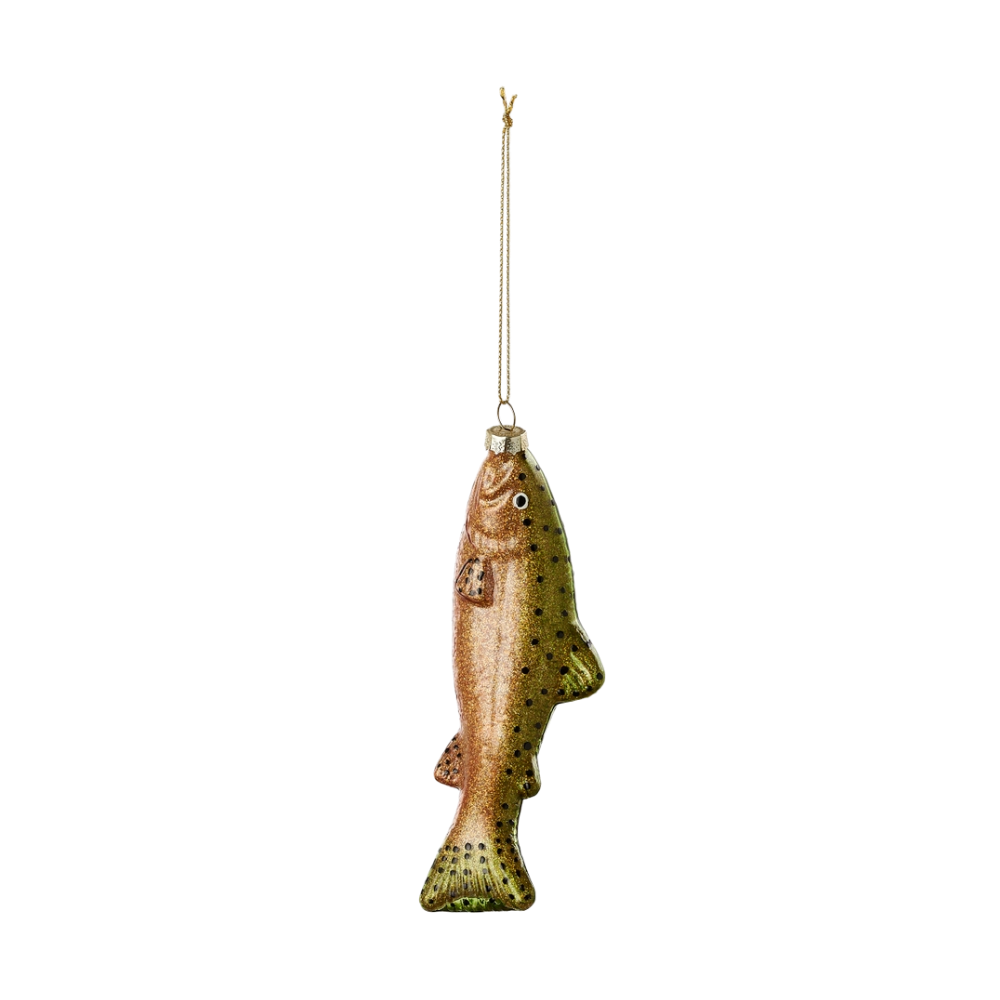 Trout Glass Christmas Ornament