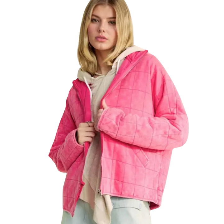 Washed Soft Quilting Relaxed Fit Jacket