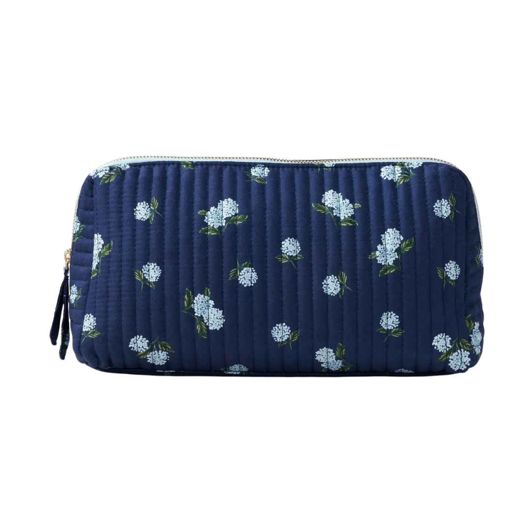 Ditsy Hydrangea Quilted Cosmetic Pouch