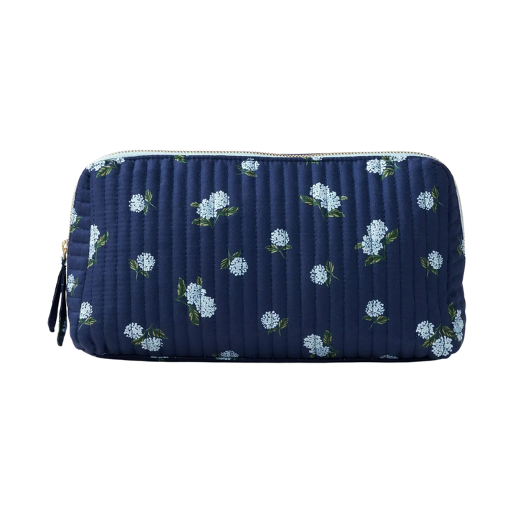 Ditsy Hydrangea Quilted Cosmetic Pouch
