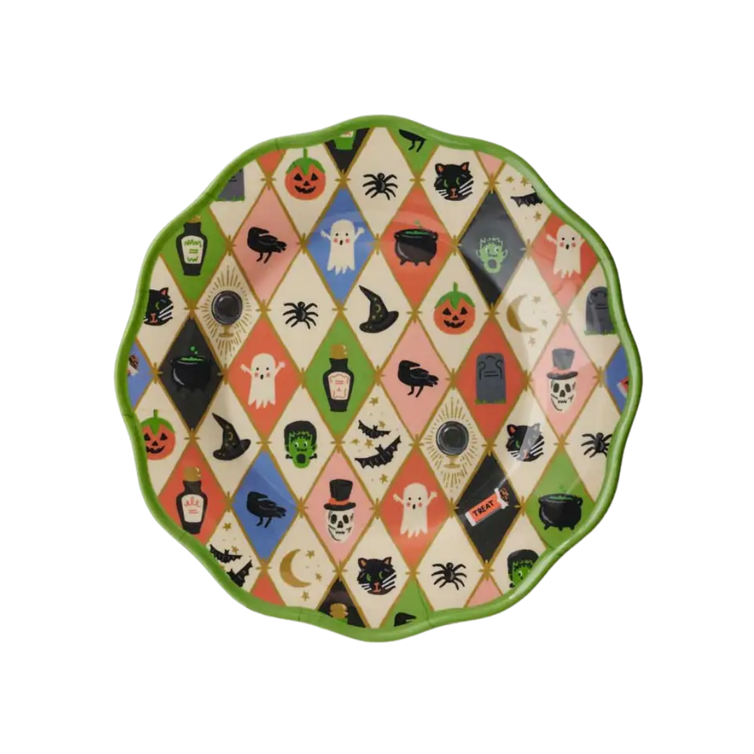 Halloween Argyle Melamine Dessert Plates