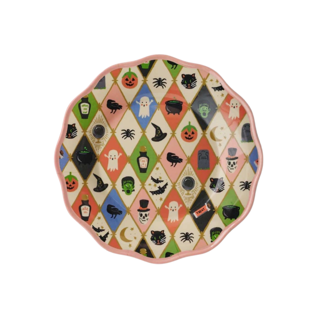Halloween Argyle Melamine Dessert Plates