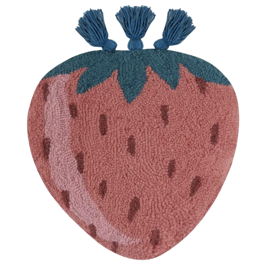 Strawberry w/ Tassels Shaped Hook Pillow