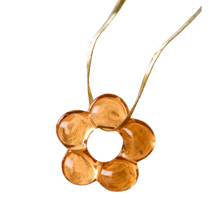 Dazy Glaze Necklace with Gold Chain