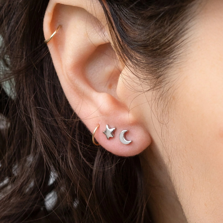 Universe Moon Stud Earrings