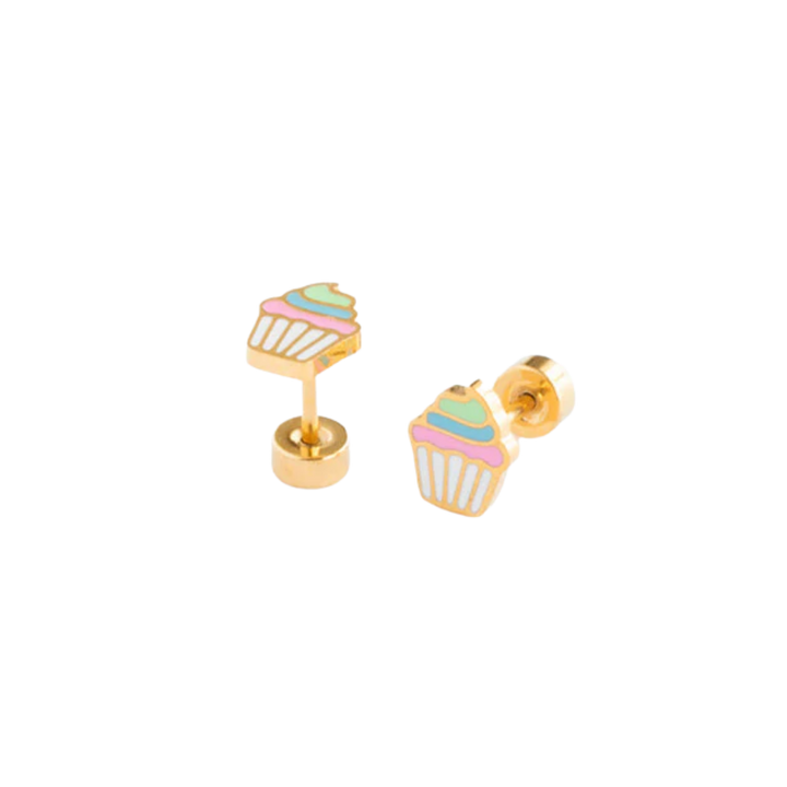 Rainbow Cupcake Stud Earrings