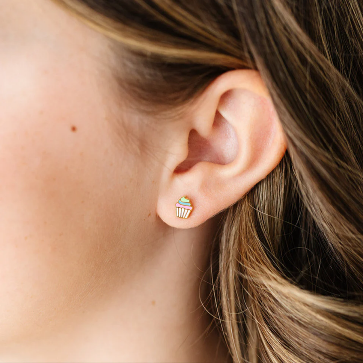 Rainbow Cupcake Stud Earrings