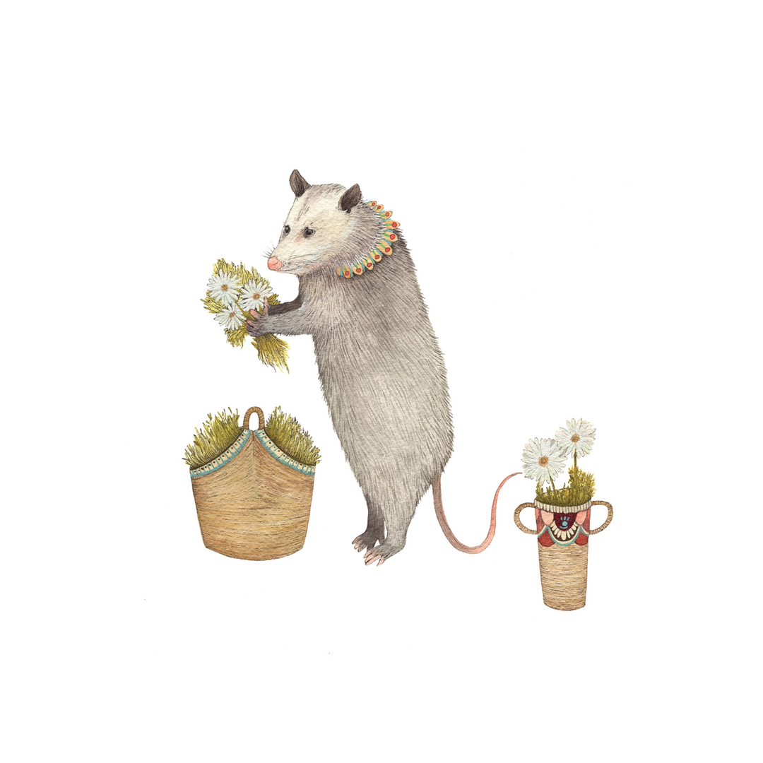 Flower Messenger: The Opossum - Art Print
