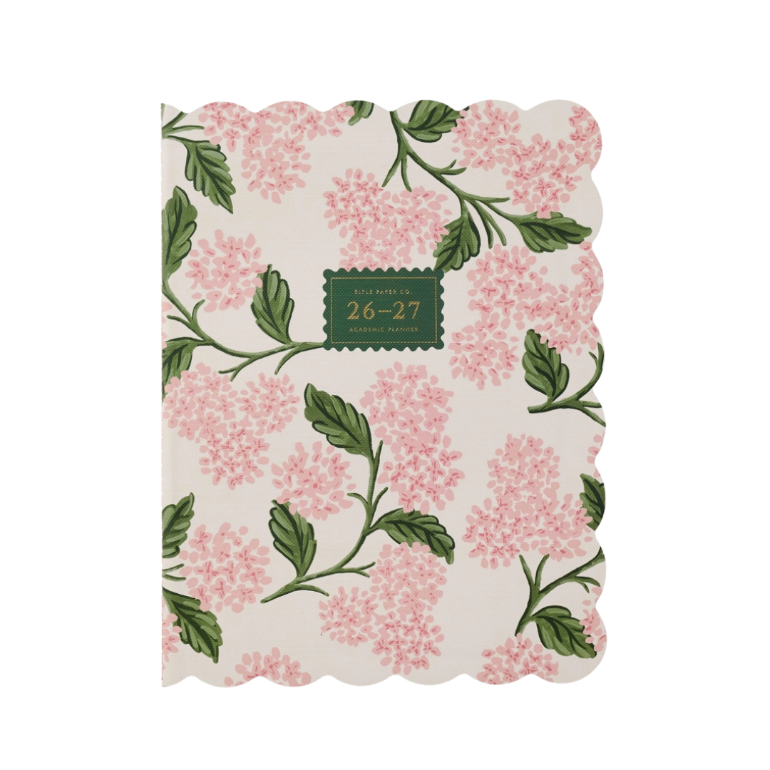 2027 Pink Hydrangea 12-Month Academic Appointment Notebook