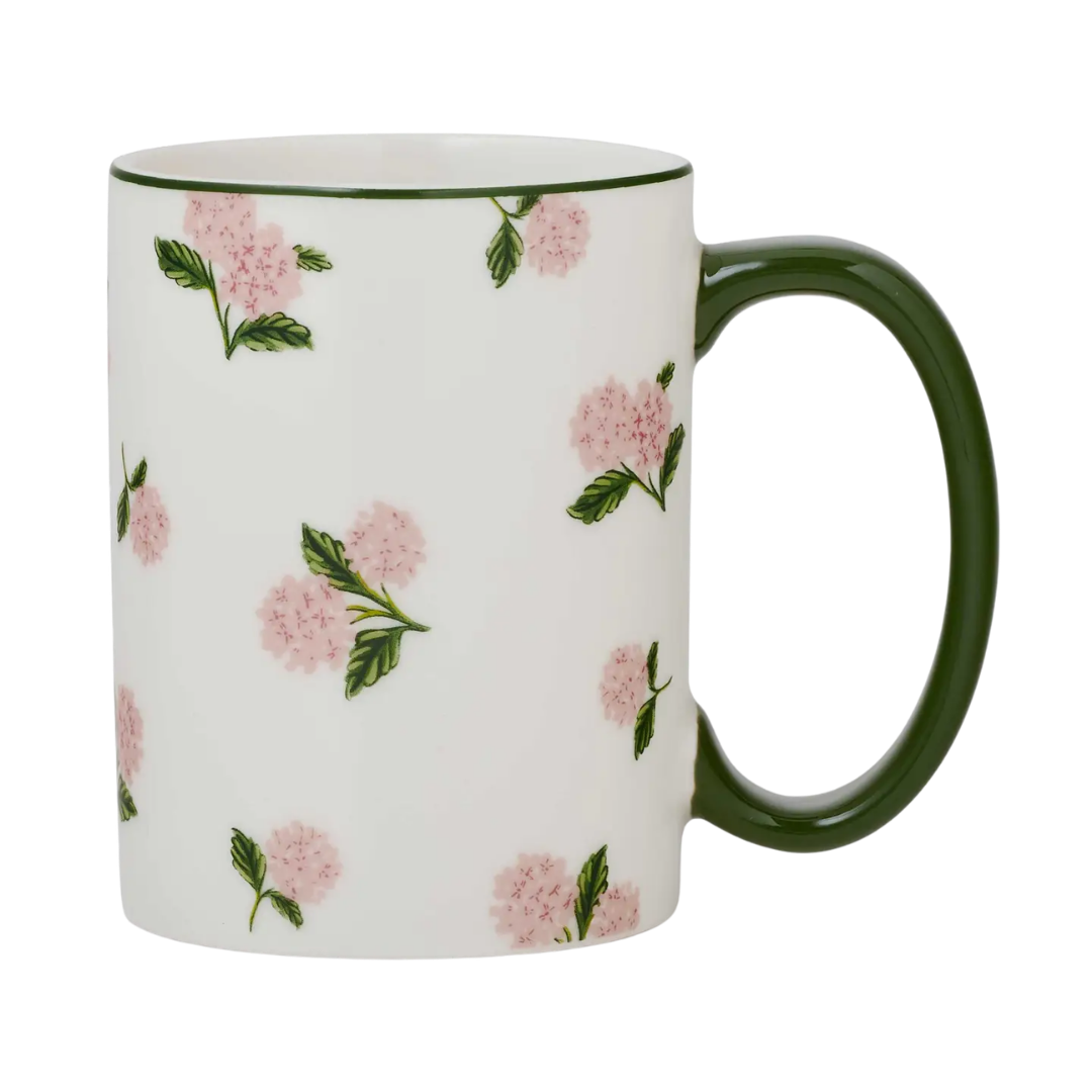 Pink Hydrangea Porcelain Mug