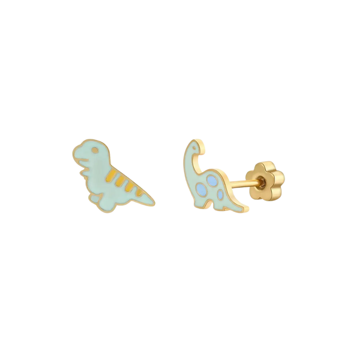 Dinosaur Enamel Flat Back Kids Earrings