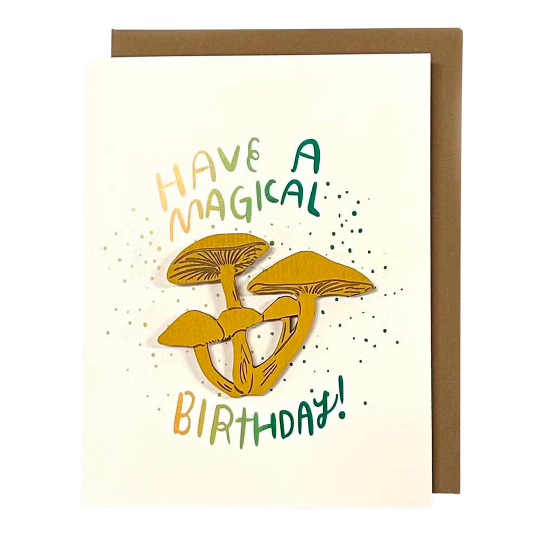 Magical Birthday - Mushroom Magnet w/ Card