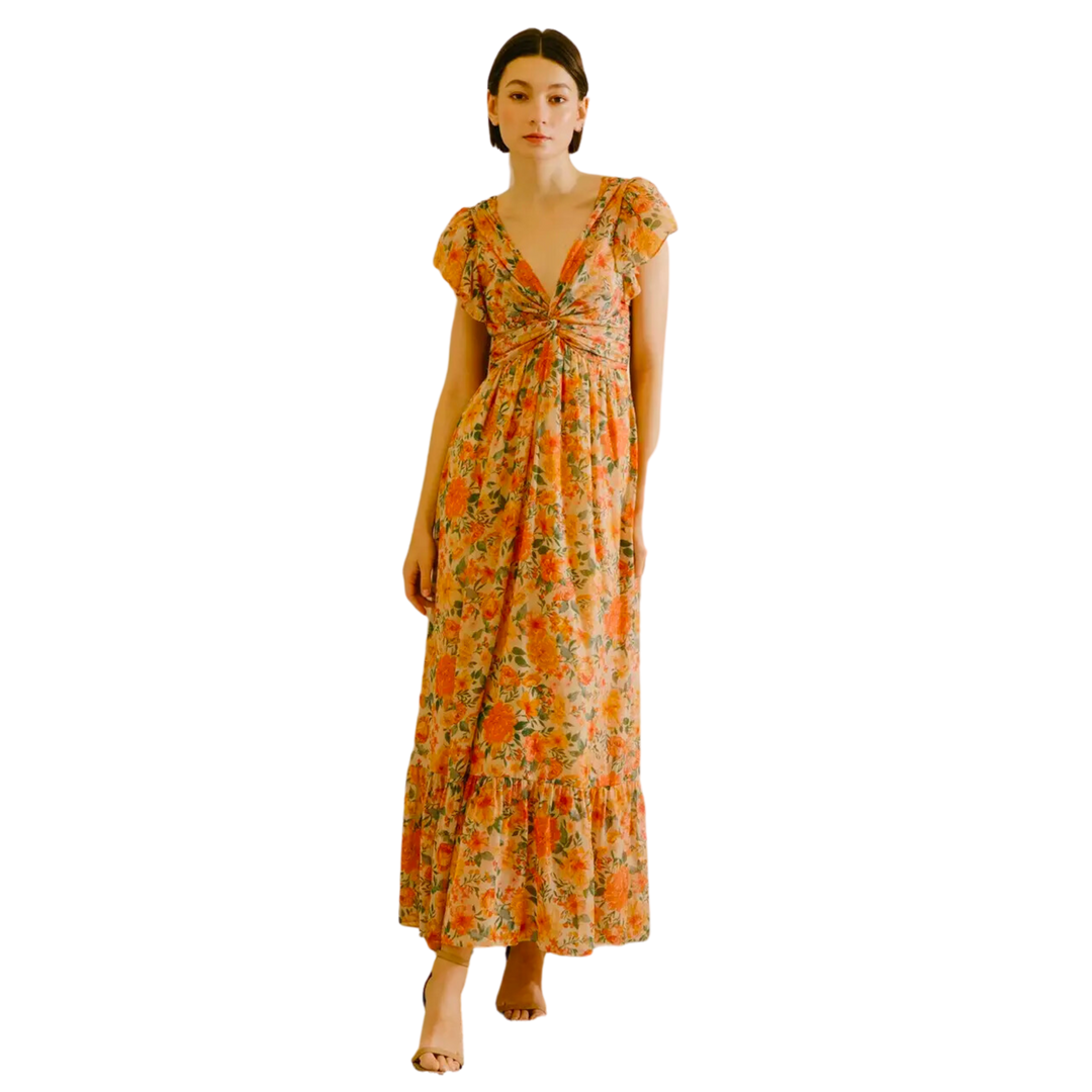 Warm Floral Maxi Dress