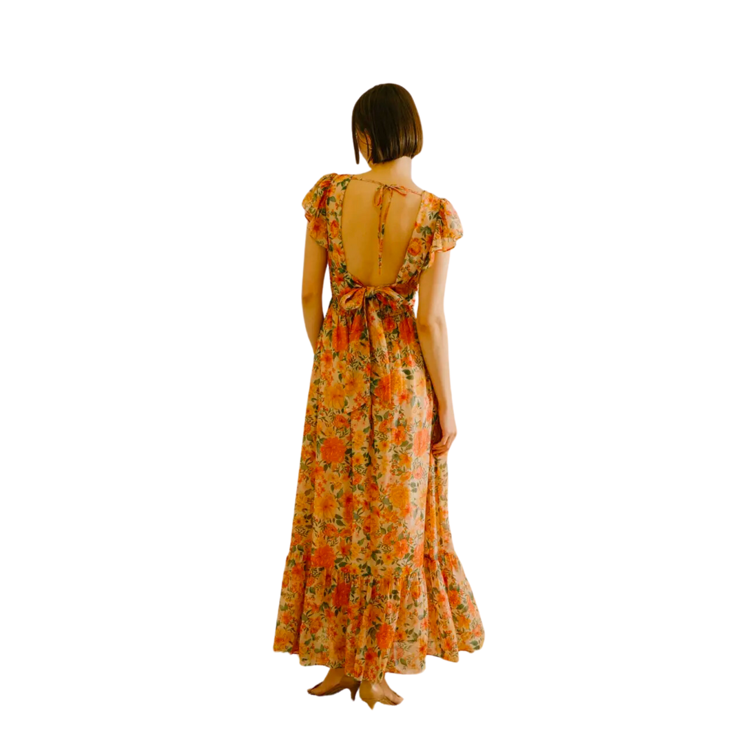 Warm Floral Maxi Dress