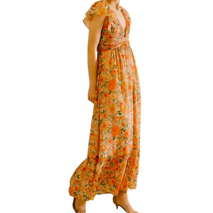 Warm Floral Maxi Dress