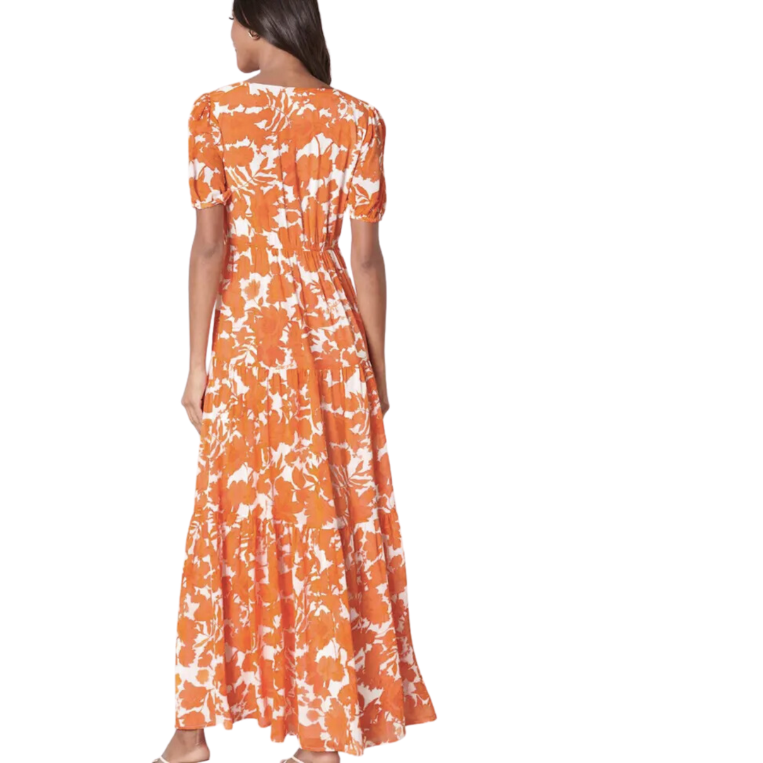 Tangelo Floral Monaco Tiered Maxi Dress