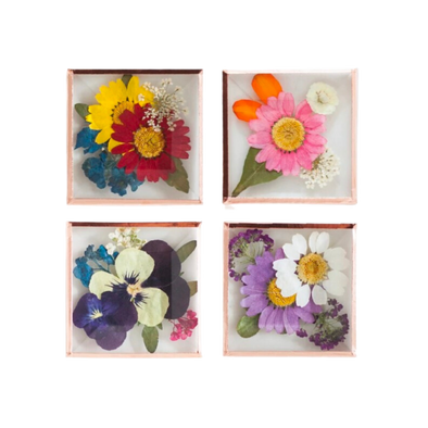 Beveled Glass Magnets - Real Pressed Flowers