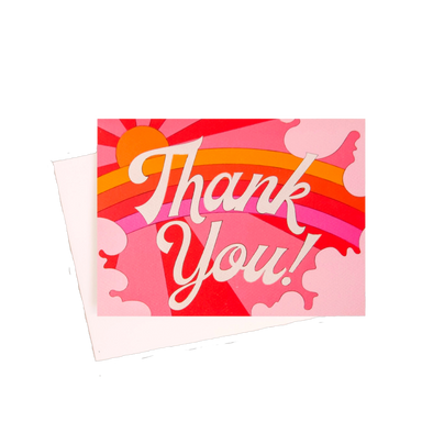 Pink Rainbow Thank You Card