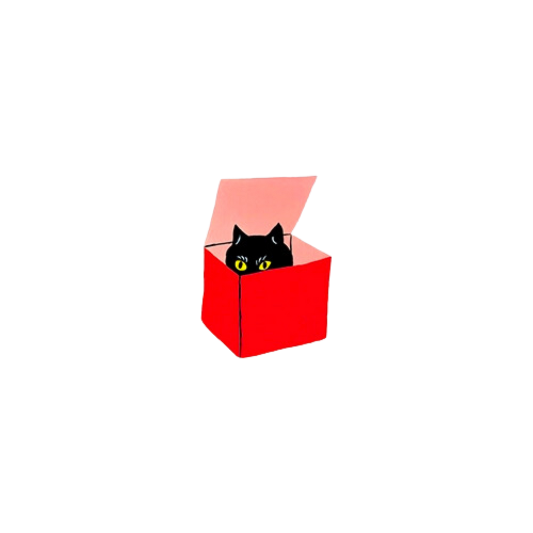 Cat in a Box Tattoo Pair