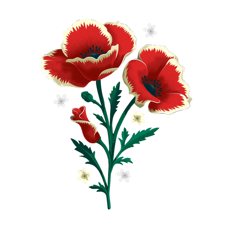 Poppies (Fk) Tattoo Pair