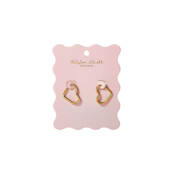 Josephine Gold Heart Huggie Earrings