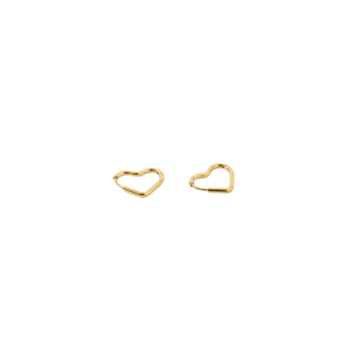Josephine Gold Heart Huggie Earrings