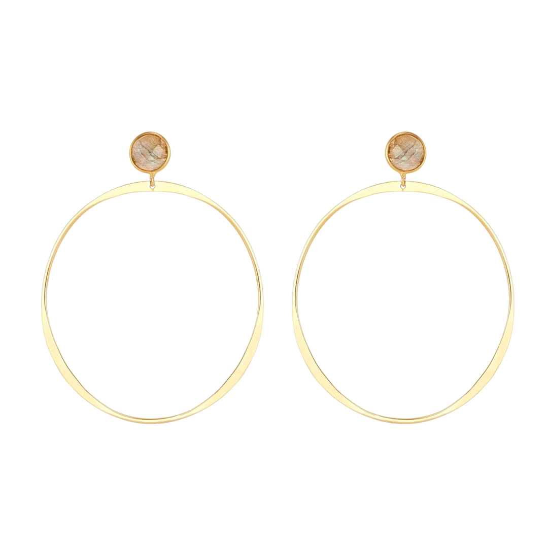Melody Hoops in Labradorite
