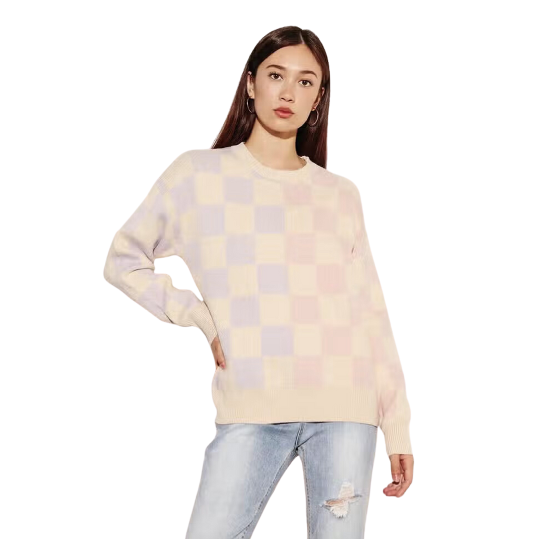 Two Tone Checker Sweater