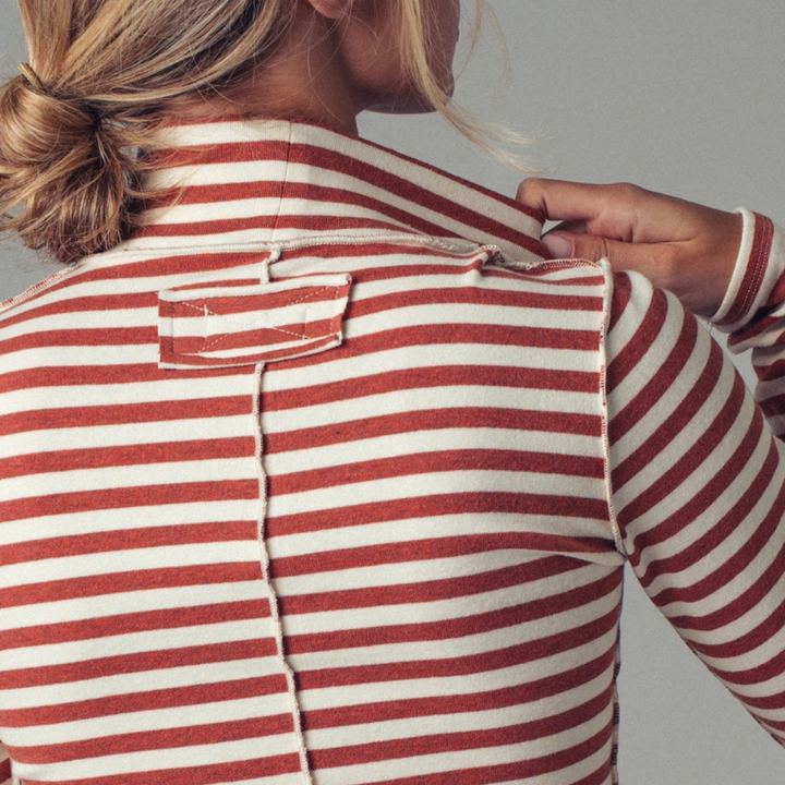 Contrast Seam Turtleneck Knit Top