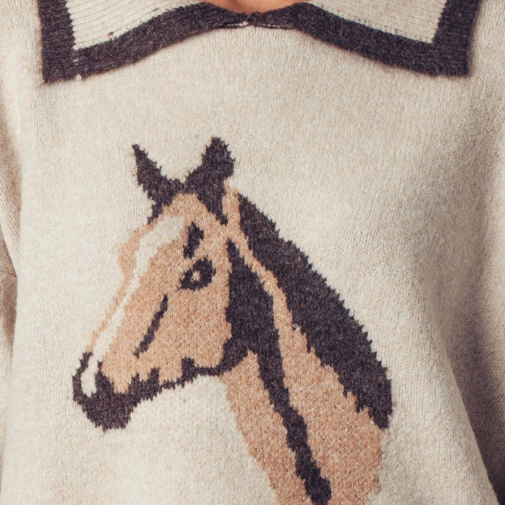 Equestrian Horse Knit Sweater