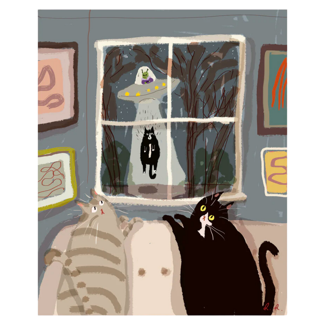 The Abduction Cat Print
