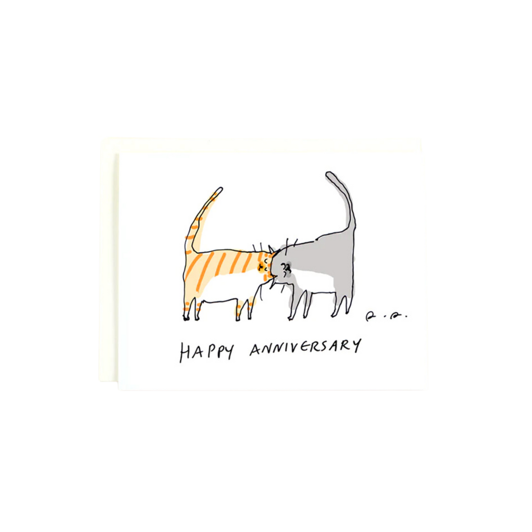 Happy Anniversary Cat Headbutt Greeting Card