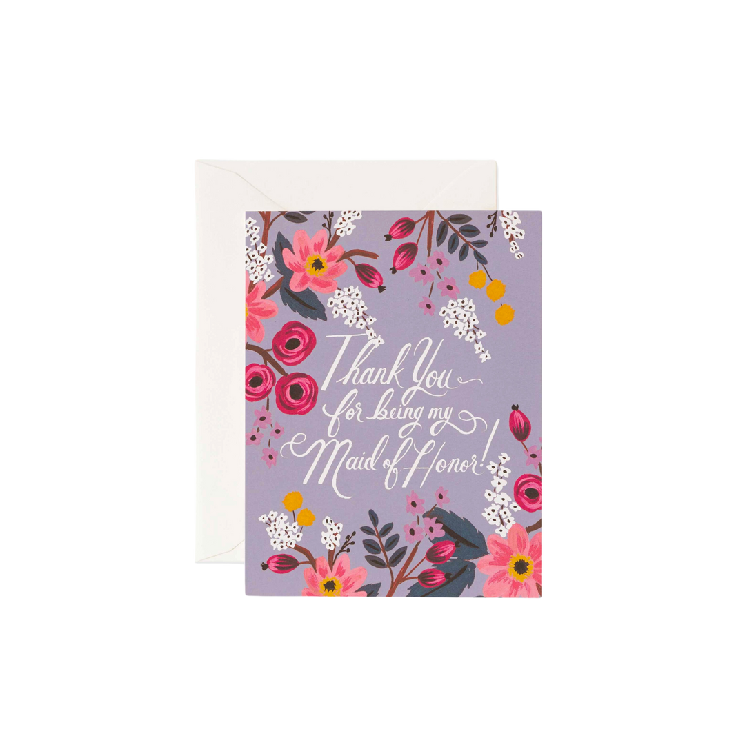 Maid of Honor Thank You card