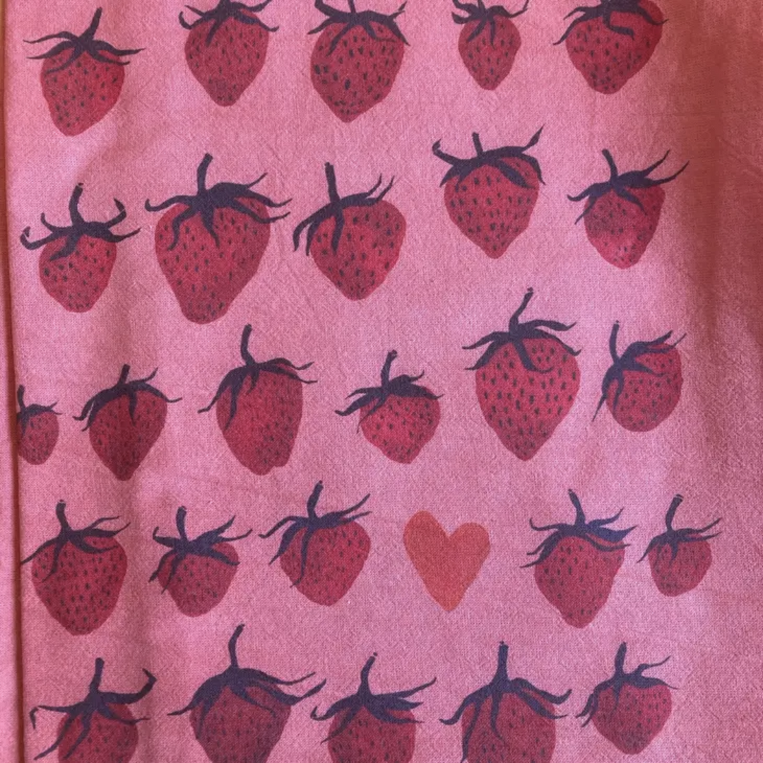 Strawberries! • Hand Dyed Tea Towel