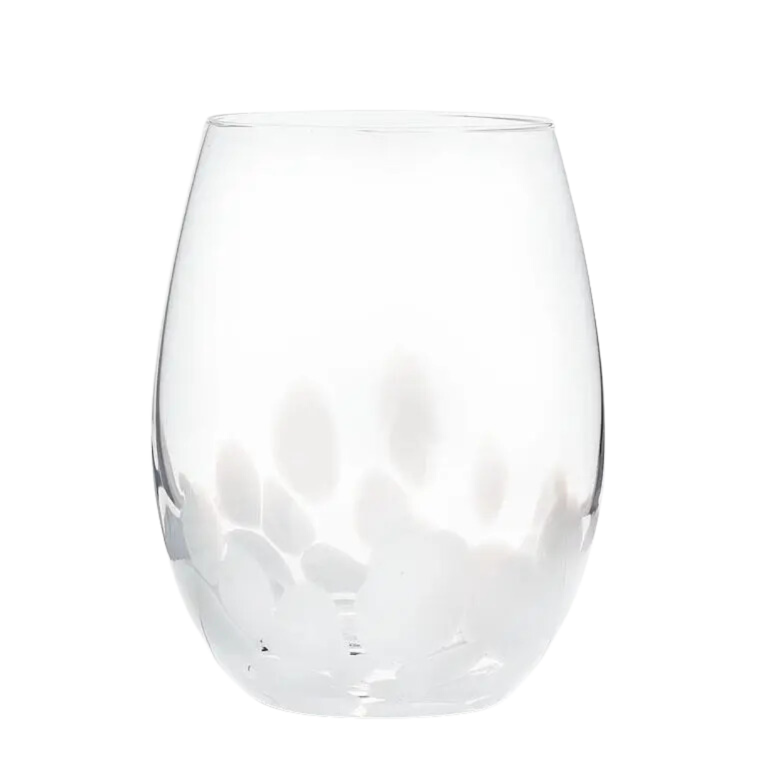 Fused Dots Stemless Wine Glass