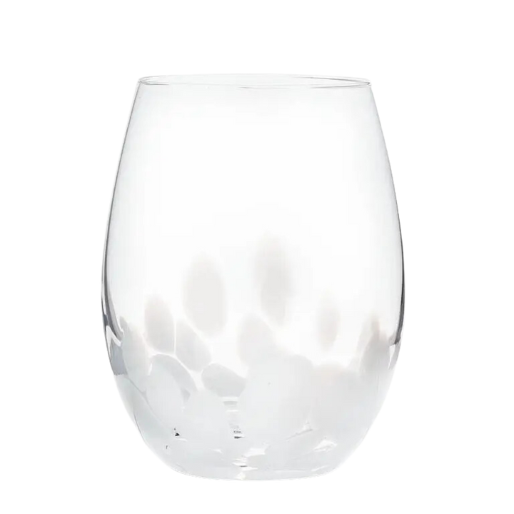 Fused Dots Stemless Wine Glass