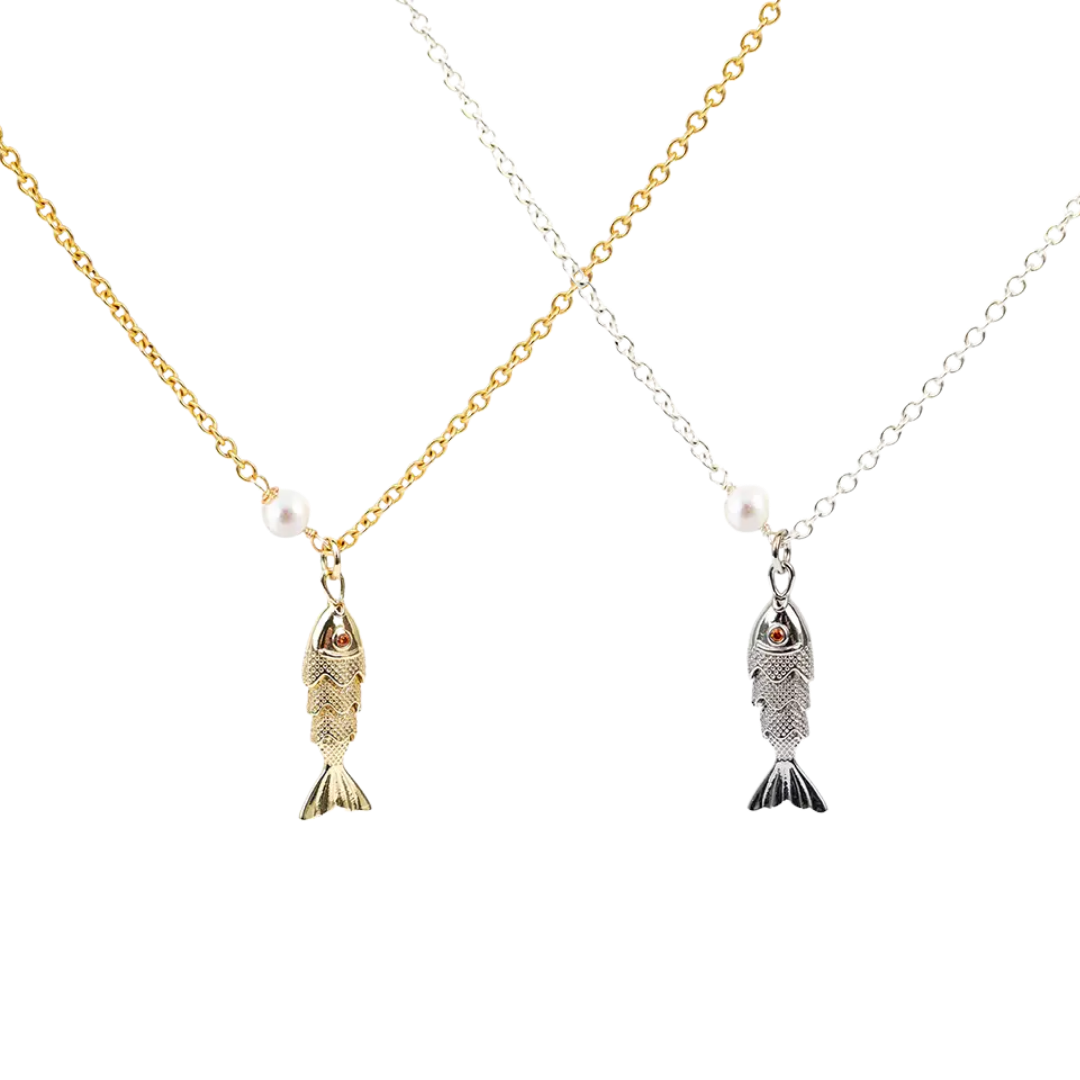 Fish & Pearl Necklace