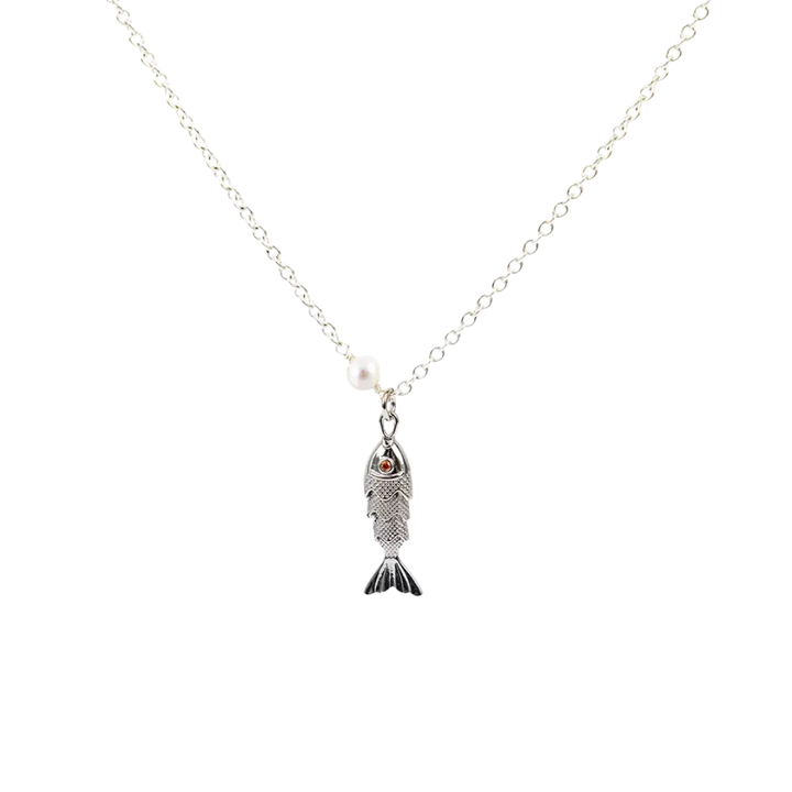 Fish & Pearl Necklace