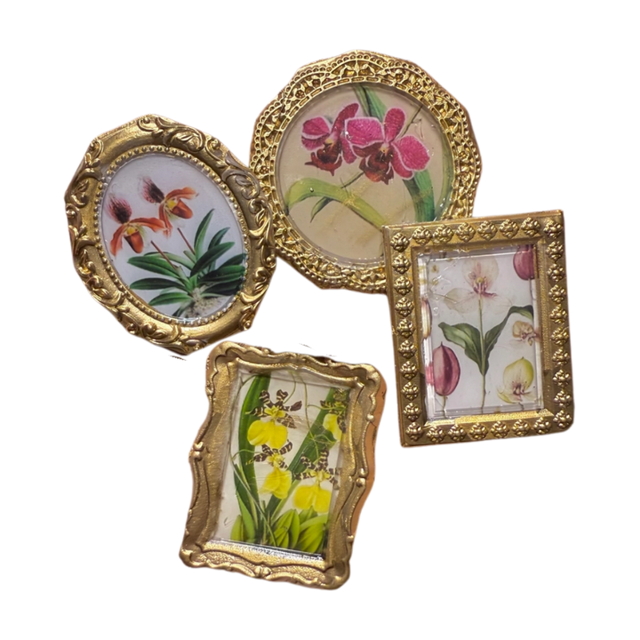 Mini Orchid Botanical Magnets (4ct)