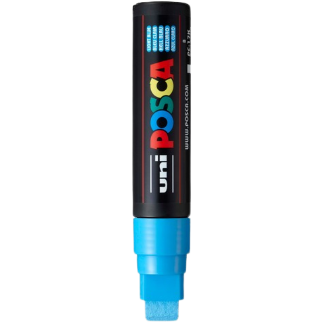 POSCA PC-17K Acrylic Paint Marker – Extra-Broad Chisel Tip - Light Blue