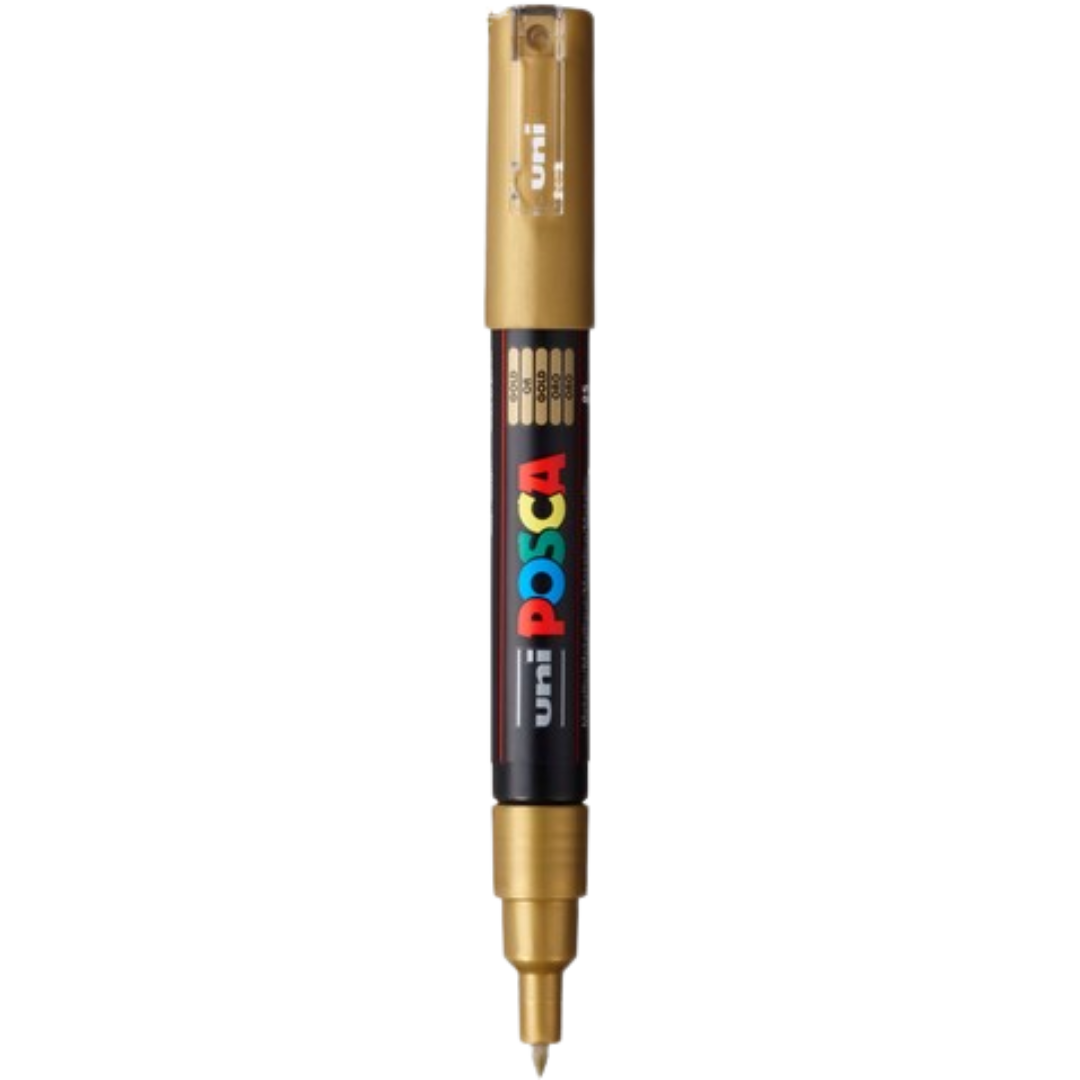 Posca PC-1M Acrylic Paint Marker – Extra-Fine Bullet Tip Gold