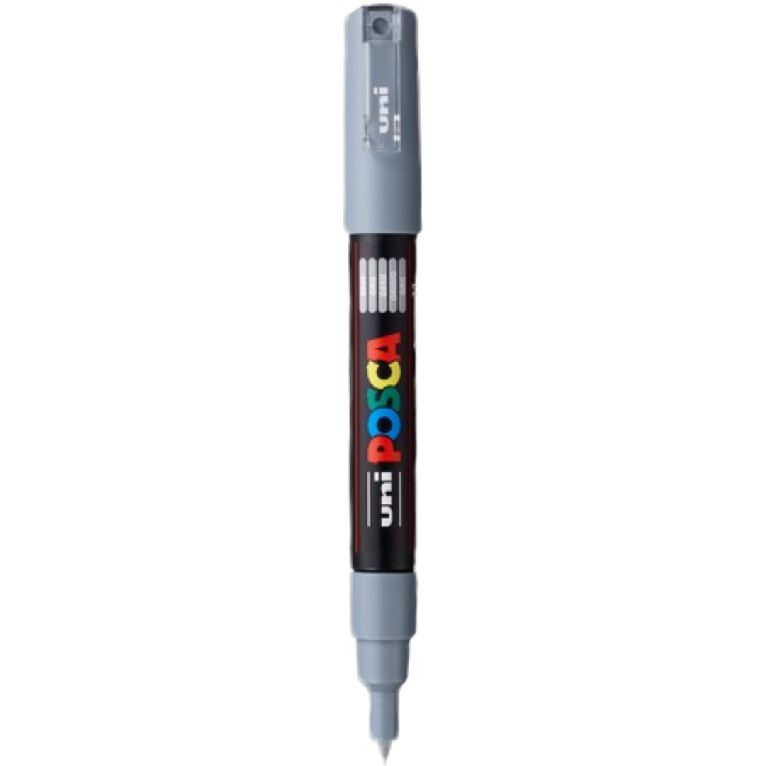 Posca PC-1M Acrylic Paint Marker – Extra-Fine Bullet Tip Grey
