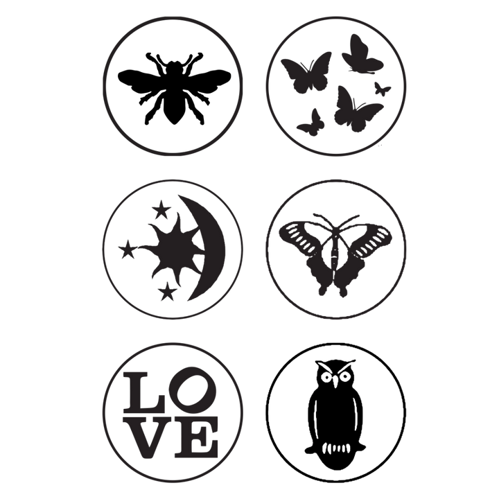 Brass Wax Seal Dies — 6 Popular Symbols (No Handle)