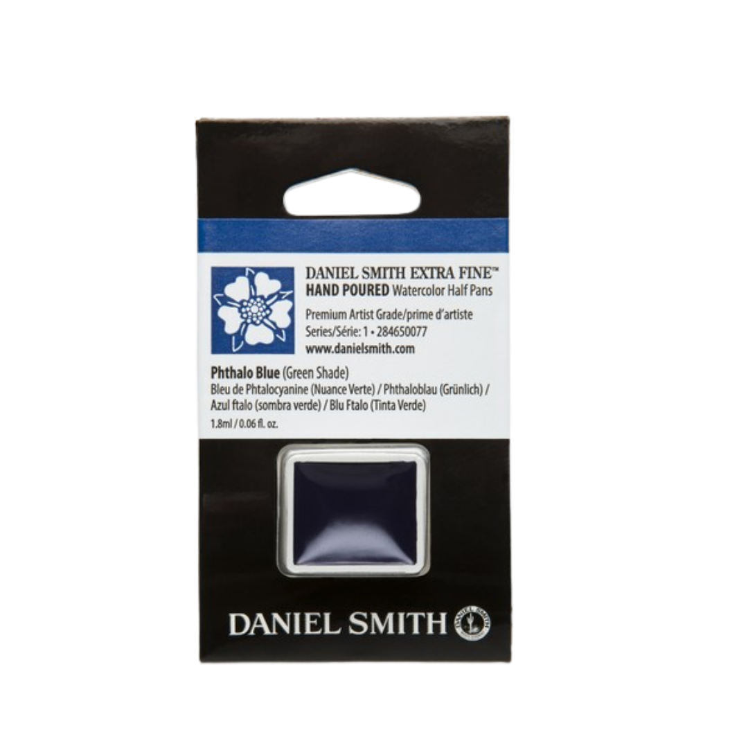 Daniel Smith Hand Poured Watercolor Half Pan — Phthalo Blue Green