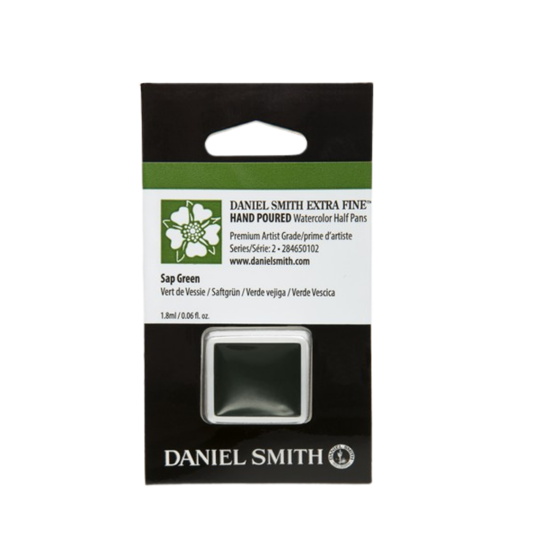 Daniel Smith Hand Poured Watercolor Half Pan — Sap Green