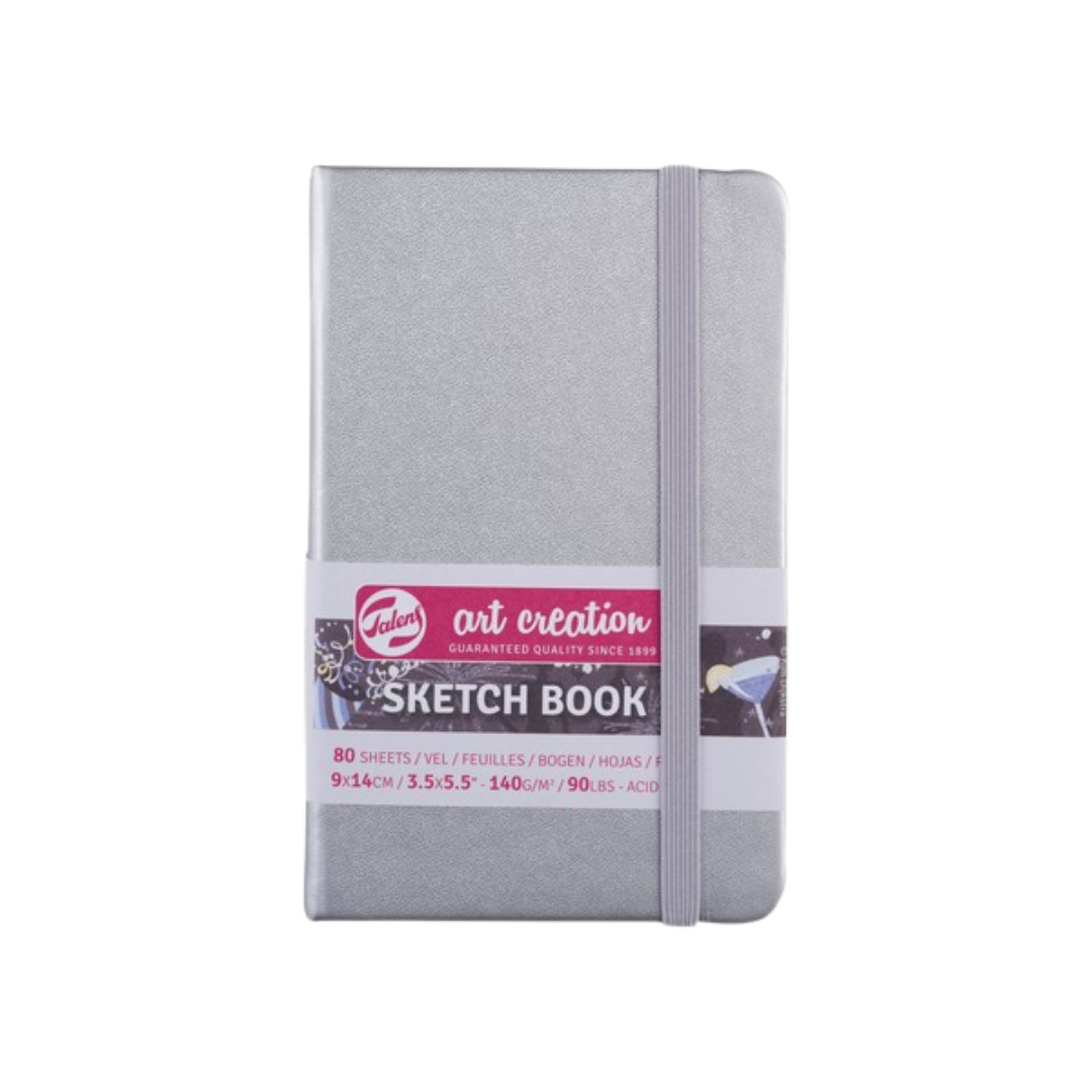 Talens Art Creation Sketchbook — Shiny Silver, 3.54 × 5.51 in